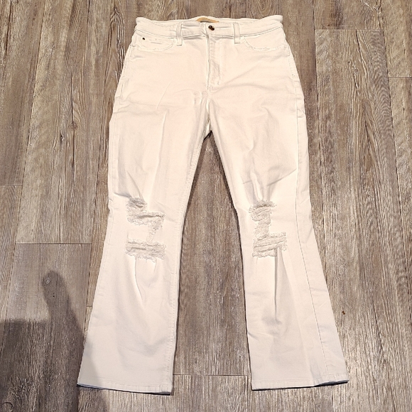Joe's The Olivia High Rise Cropped Flare White Jeans - Picture 1 of 5